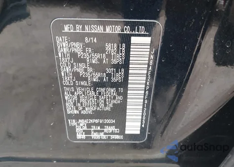 2015 Nissan Quest Sl from USA, damaged, VIN JN8AE2KP6F9120034